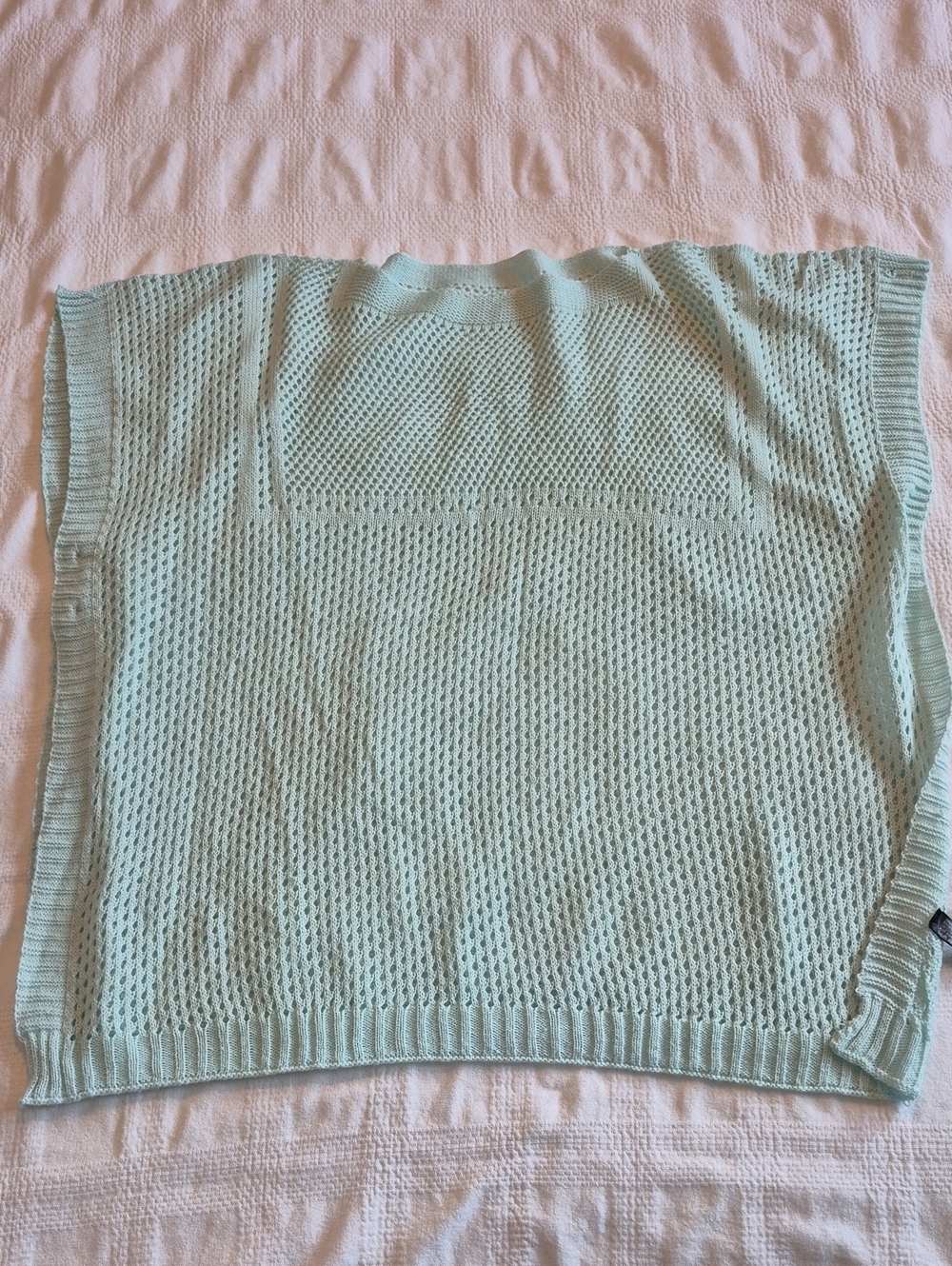 The Paper Store women's One Size open knit sweater vest side buttons NEW